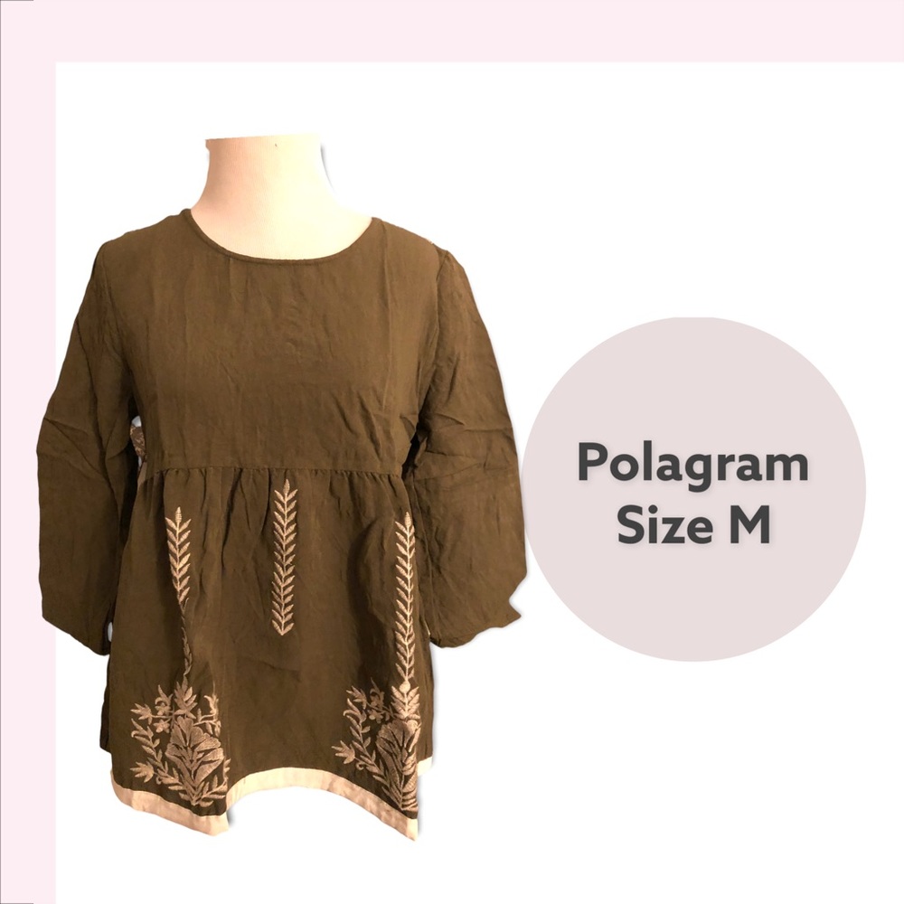 Polagram boutique embroidered top size M